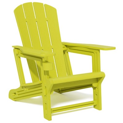 FURNIinspire Patio Accent Chairs Outdoor Folding Chairs Adirondack Chair, Portable Chair With Handles For Beach, Backyard, Yellow, 31.4"*29.6"*36.4"