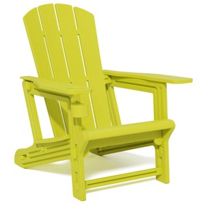 FURNIinspire Patio Accent Chairs Outdoor Folding Chairs Adirondack Chair, Portable Chair With Handles For Beach, Backyard, Yellow, 31.4"*29.6"*36.4" - 1 of 4