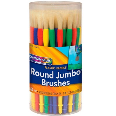Creativity Street Chubby Brushes, Round Type, Easy Grip Handles, Jumbo Sizes, Set of 58