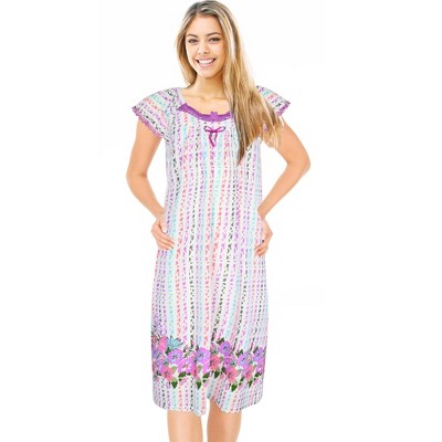 JEFFRICO Womens Nightgowns Short Sleeve Sleepwear Soft Pajama Dress Nightshirts