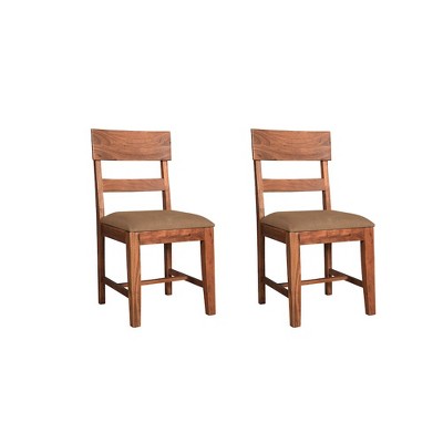 Taran Designs,Oren Upholstered Solid Wood Dining Chairs (Set of 2)