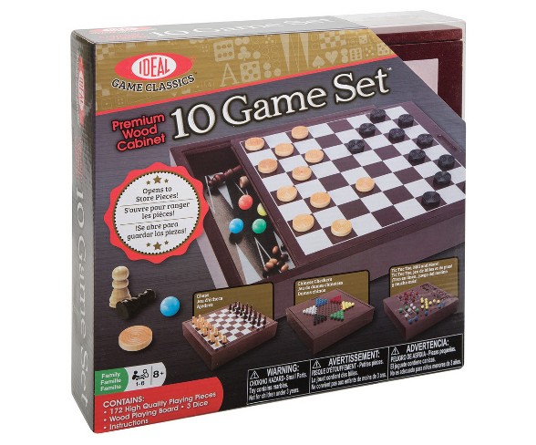Ideal Premium Wood Cabinet 10 Game Set