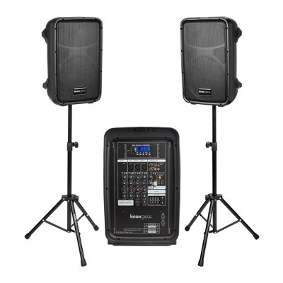 Knox Gear 8-inch Active Loudspeakers Combo Set with USB, SD and Bluetooth
