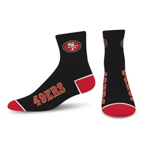 NFL San Francisco 49ers Around the Bend Quarter Socks: Cushioned Heel & Toe, Large - 1 of 3