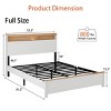 Modern Bed Frame with Storage Headboard, LED Light Bed Frame, Sturdy Metal & Wood Platform Bed for Bedroom – The Pop Home - 4 of 4