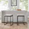 Crosley Set of 2 Beckett Counter Height Barstools Gray: Upholstered Velvet, 24" Seat, Steel Frame - 3 of 4