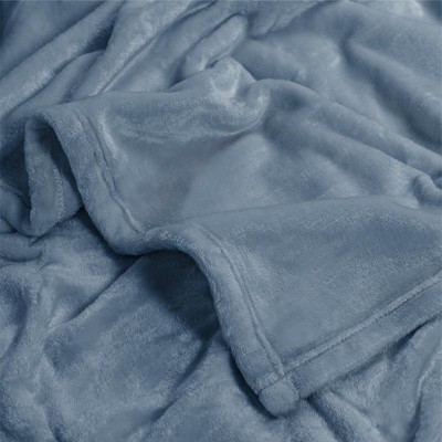 Dusty Blue Soft Fleece Flannel Throw Blanket
