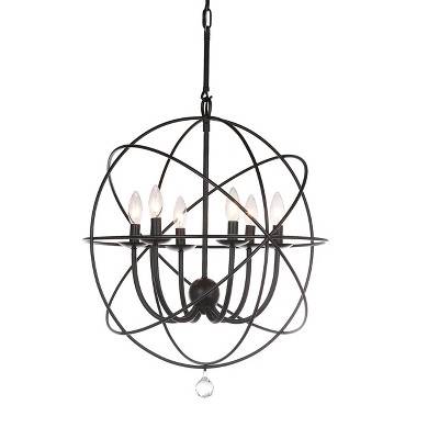 Foucault-Inspired Mini Black Metalwork Chandelier