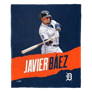 50"x60" MLB Detroit Tigers 23 Javier Baez Silk Touch Throw Blanket - 1 of 4