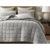 Harbor House 3Pcs Solid Color Lightweight Quilt Set, Garment Wash Box Stiching Cooling Quilt with Matching Pillow Shams - 4 of 4