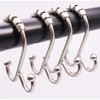 Home Mart Goods 12 Piece Set Brushed Nickel Heavy Duty Double Ear Shower Curtain Hooks Rings Rustproof Metal - 2 of 4