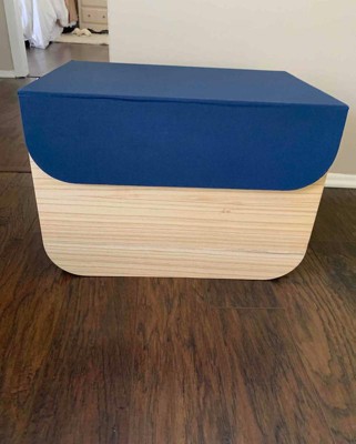 Large Natural Wood Rectangular Kids' Storage With Lid Navy - Pillowfort™ :  Target