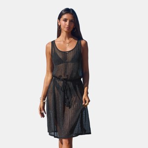 Women's Sparkle Lurex Style Sheer Drawstring Cover Up Midi Dress - Cupshe - 1 of 4