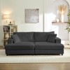 Mjkone Corduroy 2-Seater Chaise Lounge With Storage Ottoman& Armrest,Upholstered Loveseat Sleeper Reclining Sofa Bed Indoor - 4 of 4