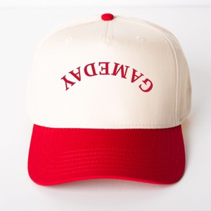 Simply Sage Market Gameday Upside Down Arch Canvas Trucker Hat - Adult - Red - 1 of 3
