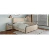 Okak Queen/King Modern Fabric Platform Bed Frame with Curved Upholstered Headboard and Footboard Metal Slats Storage Bed Easy Assembly - 3 of 4