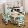 Height Adjustable Kids Table & 6 Chair Set: Graffiti Desktop w/ Non-Slip Legs, Toddler Activity Desk for Ages 2-10 - 2 of 4