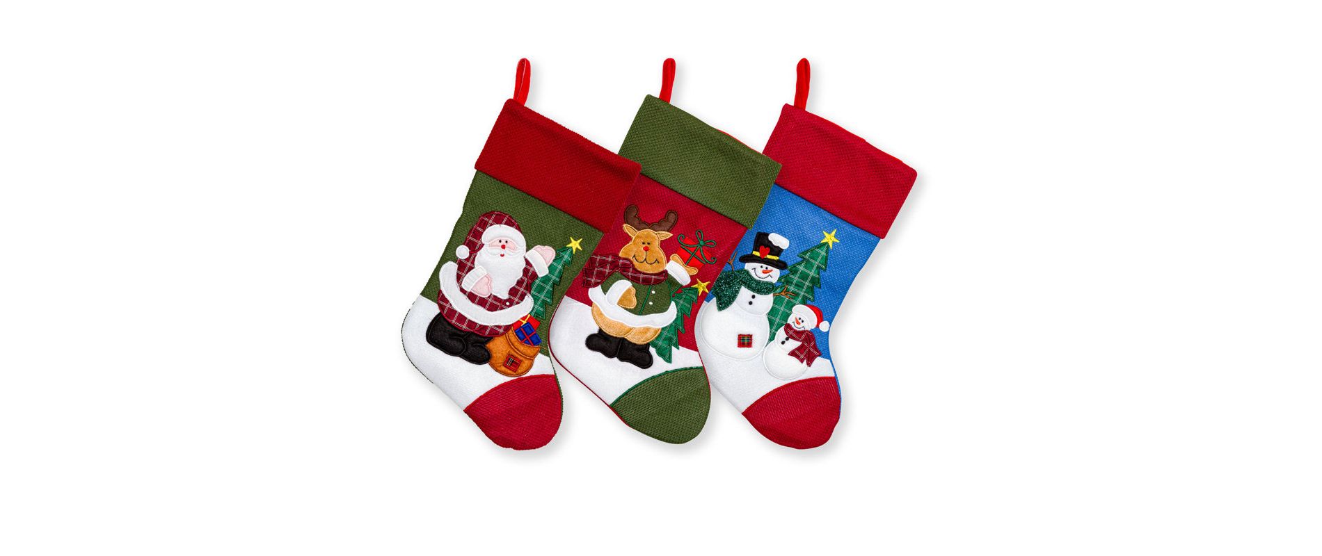 FIONECA 17.5" Embroidered Christmas Stocking Set