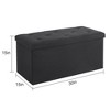 VECELO 46"/30"/15"/11.8" Folding Storage Ottoman Bench, Storage Chest, Linen Fabric Foot Rest Stool, Storage Footstools, Folding Storage Ottoman - 3 of 4