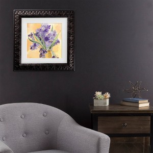 Trademark Fine Art Sheila Golden Vase Of Irises Matted Framed Art - 1 of 4