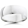 Pompeii3 8mm Dome High Polished Wedding Plain Band 14K White Gold Comfort Fit Ring - 2 of 3