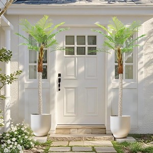 Acekool 2-Pack 82.7" Artificial Palm Trees, Realistic Faux Tropical Plants for Indoor and Outdoor Home, Office, Poolside, Balcony Décor - 1 of 4