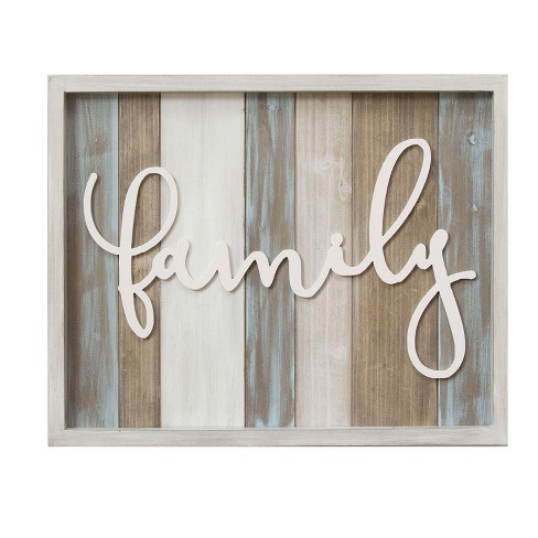 Stratton Home Decor 16 X20 Rustic Family Wood Decorative Wall