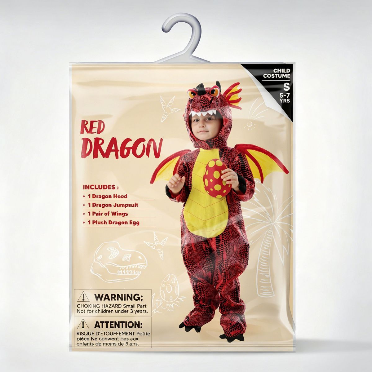 Joyfy Halloween Costume Baby Dragon Costume – Complete Toddler Set with 3D Hood, Wings & Plush Egg - thumbnail 7
