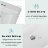 Acekool Square Ceramic Pedestal Sink, 26.4 x 21.7 x 34.1 in, White, 3-Hole 4" Centerset, Bathroom Basin with Overflow - 4 of 4