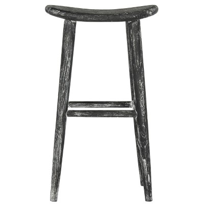 Colton Wood Barstool Black/White - Safavieh