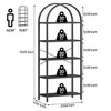 Bookshelf 5 Tier Bookcase Arched Display Racks Tall Standing Bookshelves Metal Frame Open Storage Rack Shelf - 2 of 4