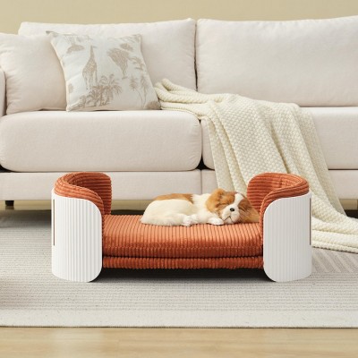 Dog Couch Bed Puppy Sofa Bed, Elevated Pet Sofa with Removable Mattress Cover, Indoor Furniture for Small Dogs, Cats, Puppies-Cuddlewood