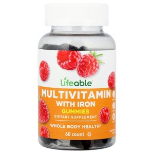 Lifeable Multivitamin with Iron Gummies, Raspberry, 60 Gummies - 1 of 3
