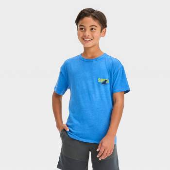 Boys' Short Sleeve 'Shark Snacks' Graphic T-Shirt - Cat & Jack™ Teal Blue