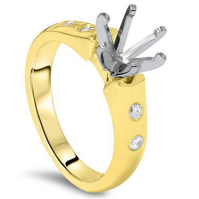 Pompeii3 Diamond Semi Mount Cathedral Engagement Ring 14K Setting