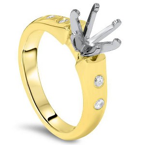 Pompeii3 Diamond Semi Mount Cathedral Engagement Ring 14K Setting - 1 of 4