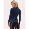 INSPIRE CHIC Women's Mock Neck Long Sleeve Ribbed Knit Solid Blouse - 4 of 4