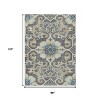 HomeRoots 8' X 10' Beige And Charcoal Damask Washable Indoor Outdoor Area Rug - 3 of 4