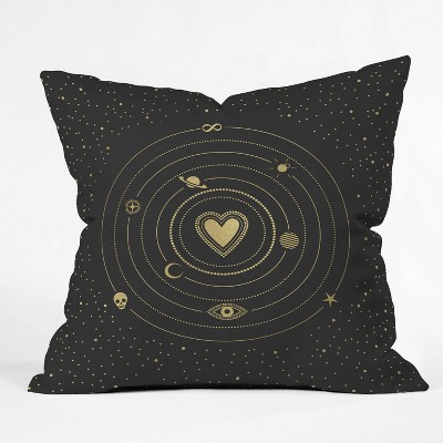 16"x16" Emanuela Carratoni Love Universe Square Throw Pillow Black - Deny Designs