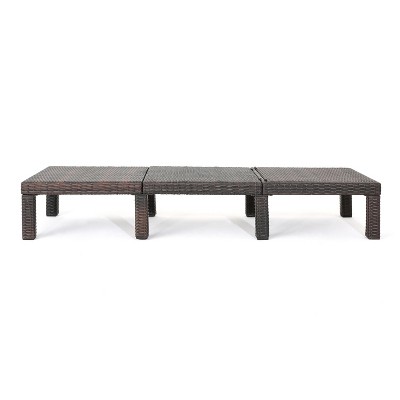 Multibrown and Cream Adjustable Outdoor Iron Frame Chaise Lounger with Cushions