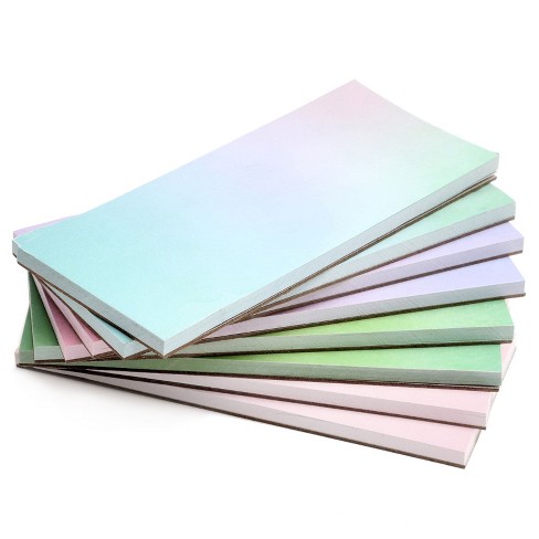 Paper Junkie 8 Pack Watercolor Pastel Sticky Notes, Gradient Color To Do  Notepads (5.5 X 2.35 In, 50 Sheets Per Pad) : Target