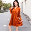 Anna-Kaci Women's Tiered A-Line Dress with Long Sleeves and Smocked Cuffs - 4 of 4