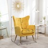 NicBex Velvet Accent Chair,Upholstered Living Room Chairs with Mid-Height Tufted Backrest and Gold Metal Legs,Accent Chairs for Living Room - 3 of 4