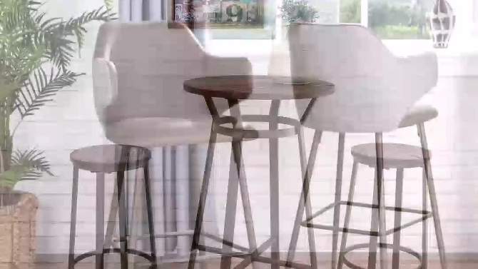 Set of 2 Leatherette Barstools with Tapered Metal Legs - Glitzhome, 2 of 11, play video