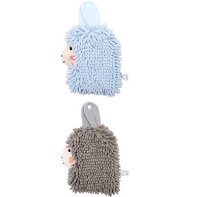 REGALWOVEN Cute Cartoon Alpaca Soft Absorbent Chenille Decorative Hand Towels 2 Pcs