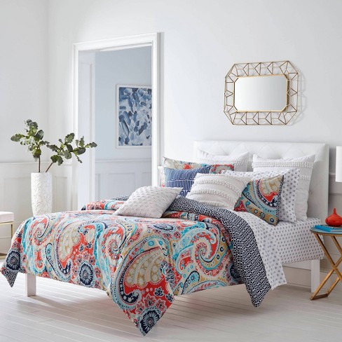 Trina Turk Mirage Paisley Twin Duvet Cover Set Orange Target