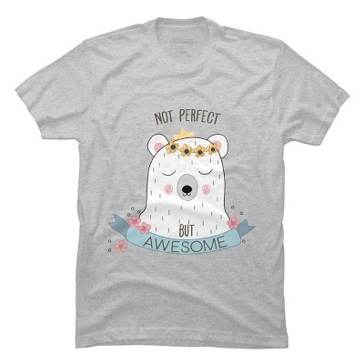 Men's Design By Humans I'm Awesome Flower Crown Polar Bear By T-Shirt