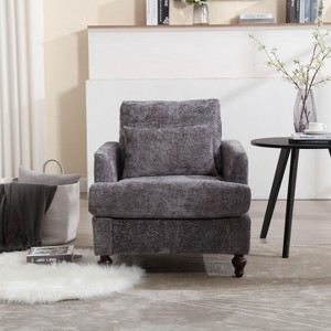 NicBex Modern Convertible Accent Chair with Side Pocket, Foldable Wood Sofa Bed with 3 Pillows for Living Room, Bedroom - 1 of 4