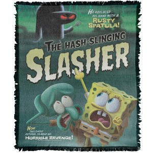 Spongebob Hash Slinging Slasher Blanket 50"x60" Woven Tapestry - 1 of 4
