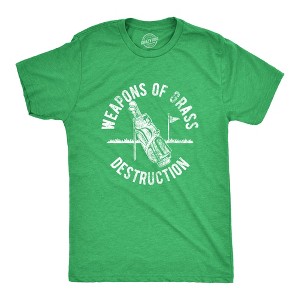 Mens Weapons Of Grass Destruction T Shirt Funny Golf Clubs Sarcastic Tee - Crazy Dog Men's T Shirt - 1 of 4